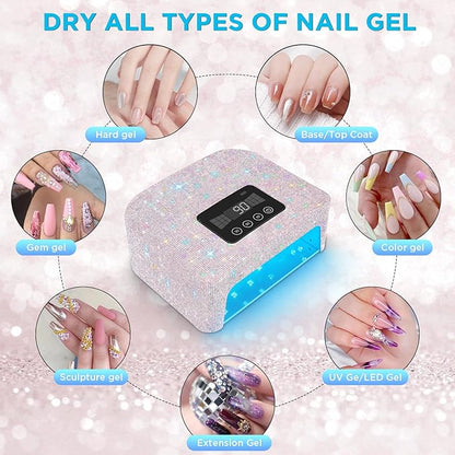 Cordless uv nail lamp, rechargeable