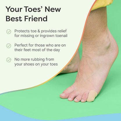 ZenToes Fabric Toe Protectors | Promotes Skin Hydration & Blister Prevention | Medical-Grade Gel Lining | Washable & Reusable Corn, Callus & Ingrown Toenail Relief Between Toes | Small, 5-Pack