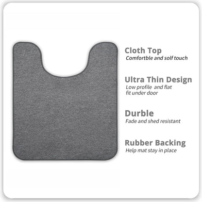 Toilet Rugs U Shaped Bathroom Rug,Machine Washable Non Slip Quick Dry Super Absorbent Ultra Thin Toilet Mats for Bathroom Toilet.Dark Grey,1'8"x2'(20x24inch)