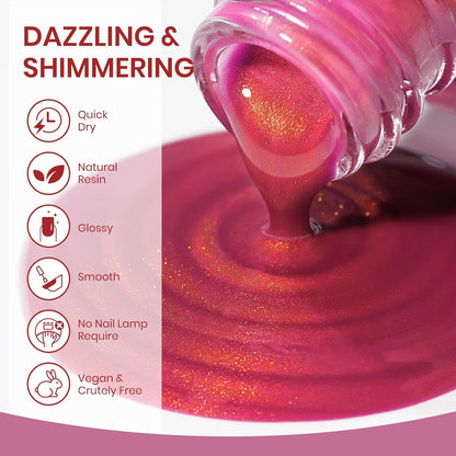 Cat Eye Nail Polish Non Gel with Magnet Quick Dry Cateye Magnetic Nail Polish for Fingernail Air Drying Fast Lacquer Manicure Gift For Women Girls 16ml, 0.54fl oz