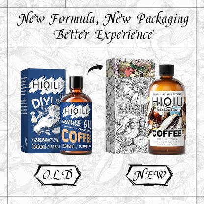 HIQILI Coffee Fragrance Oil for Scent Diffuser & Humidifier, Perfect for Candle, Soap, Perfume Making, New Car & Home - 5.07 Fl Oz
