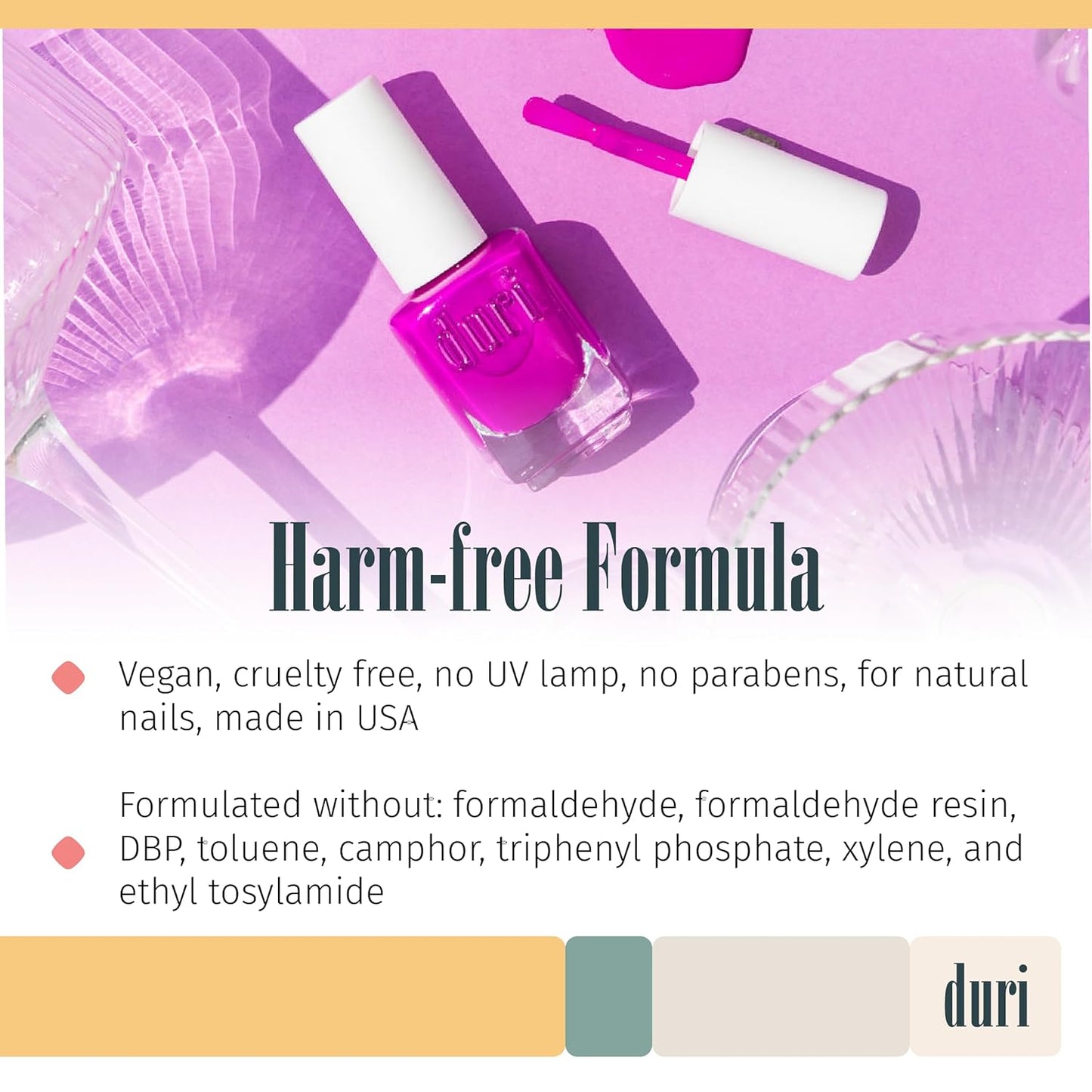 duri 156N Orchid - Neon Purple Nail Polish, Matte Finish, Quick Drying, 0.45 Fl Oz