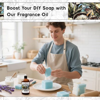 HIQILI Sea Salt Sage Fragrance Oil for Diffuser Use, Candle Making Scents, Soap Making Supplies, Car/Hotel Collection Diffuser Oil - 5.07 Fl Oz