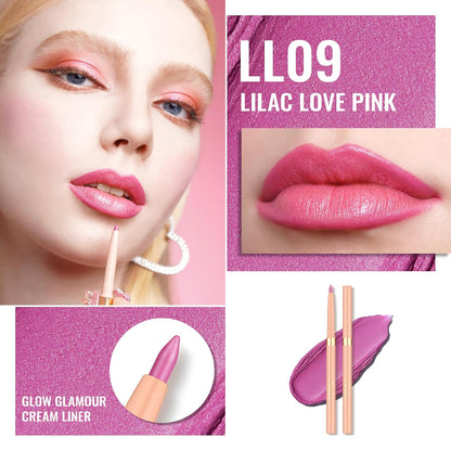 Oulac Lipstick & Lipliner Set 3PCS High Impact Lipcolor with Moisturizing Formula, Vegan Beauty, Full-Coverage Lip Color, Gift Lipstick for Women, LL09+15+D02