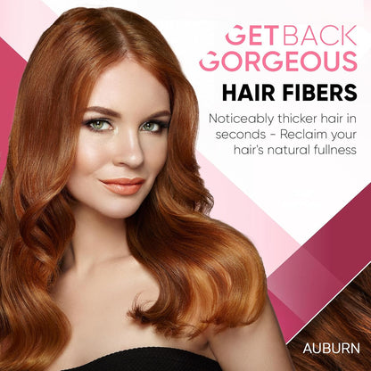GBG Hair Fibers for Thinning Hair & Bald Spots (Auburn) - 25g Bottle - Conceals Hair Loss - Instant Cover Up & Volume in 30 Seconds, Hair Powder for Women & Men - Cruelty Free
