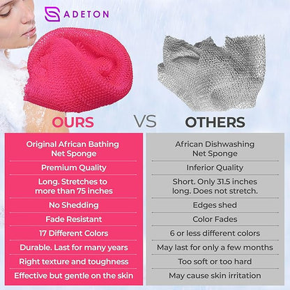 Adeton african exfoliating net sponge,