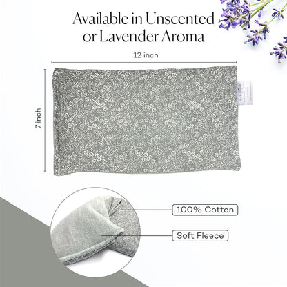 SacksyThyme Microwave Heating Pad for Back, Neck, Menstrual Cramps, Shoulders, Leg Pain Relief - Hot Moist Microwavable Therapy Pack - Flaxseed Hot & Cold Pad Made in USA (Size: 12 x 7) Lavender