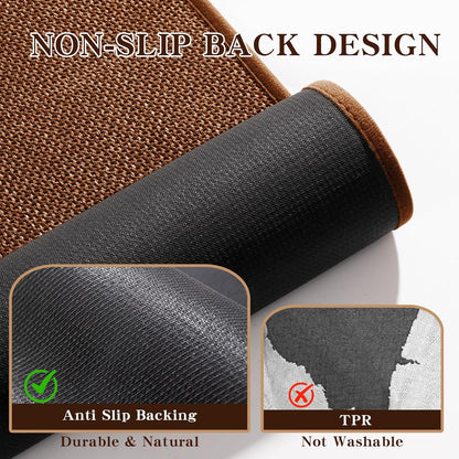 chakme Bathroom Rugs Mat 47x17, Ultra Thin Bath Rug Non Slip Runner Quick Dry Absorbent Bath Mat for Bathroom, (Rust, 47"x17")