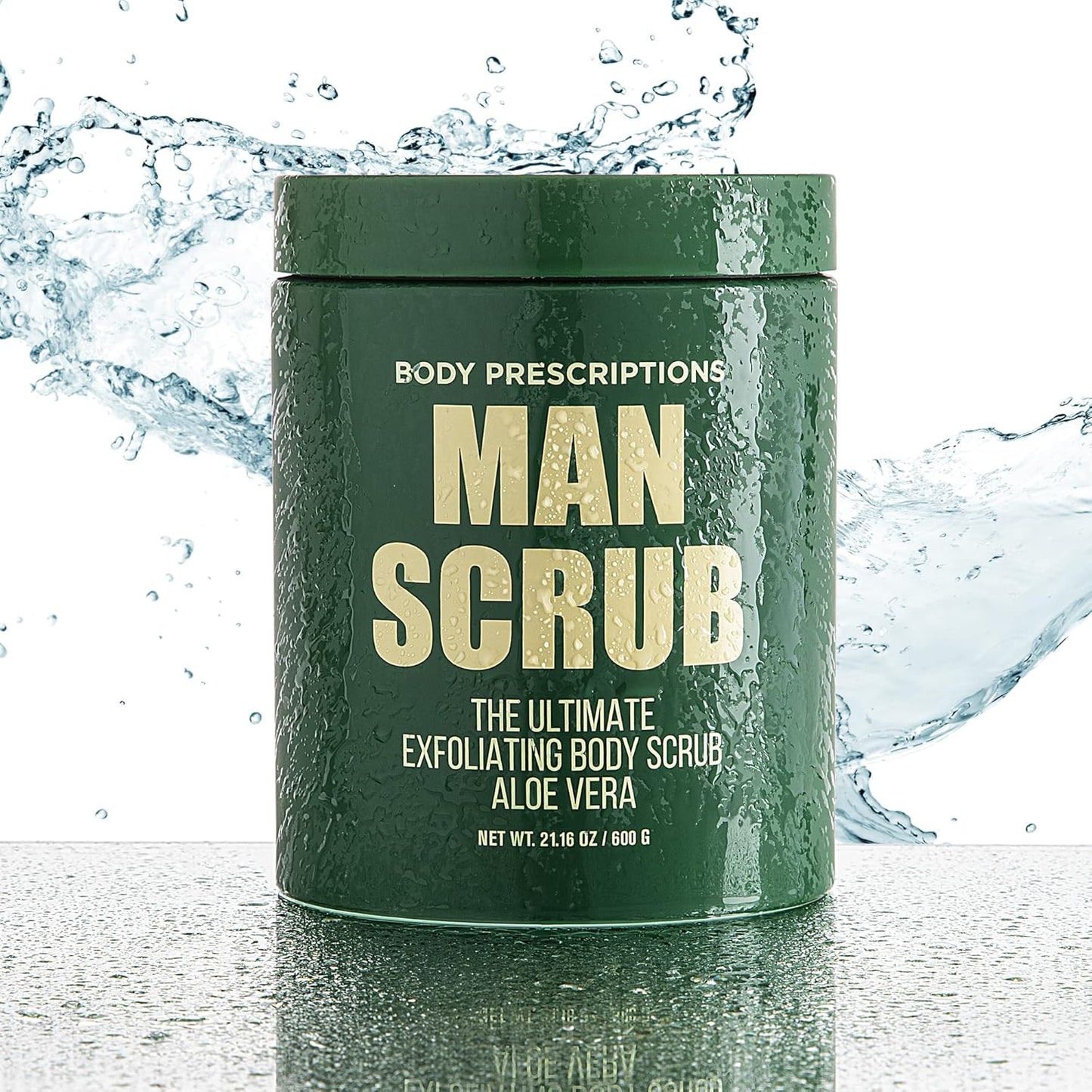 Body Prescriptions Men’s Exfoliating Body Scrub – Ultimate Skin Cleansing Wash in Jar with Twist-Top Lid, For All Skin Types, 21 Ounce (Pack of 1), Aloe Vera