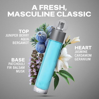 Perry Ellis 360° Eau De Toilette Spray for Men - Mens Cologne, Long Lasting Perfume, EDT, Fragrance with Notes of Bergamot, Juniper & Musk - 3.4 fl oz (100 mL)