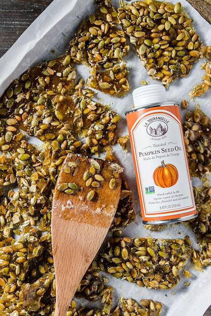 La Tourangelle Toasted Pumpkin Seed Oil and Roasted Pistachio Oil Bundle | Nutty Flavored Oils for Cooking, Baking, Salads, 8.45 fl oz Each
