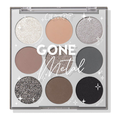 ColourPop Eyeshadow Palette - Eye Makeup Palette with Matte, Metallic, Matte Sparkle & Glitter Finishes - High-Pigment Eye Makeup with a Long-Wearing Formula - Gone Metal (0.3 oz)