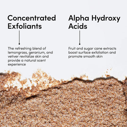 LATHER Bamboo Lemongrass Foaming Body Scrub - Gentle Exfoliating & Hydrating Scrub for All Skin Types - Leaves Soft & Smooth Skin - Scrub for the Body, Hands & Feet - 8 Oz Jar