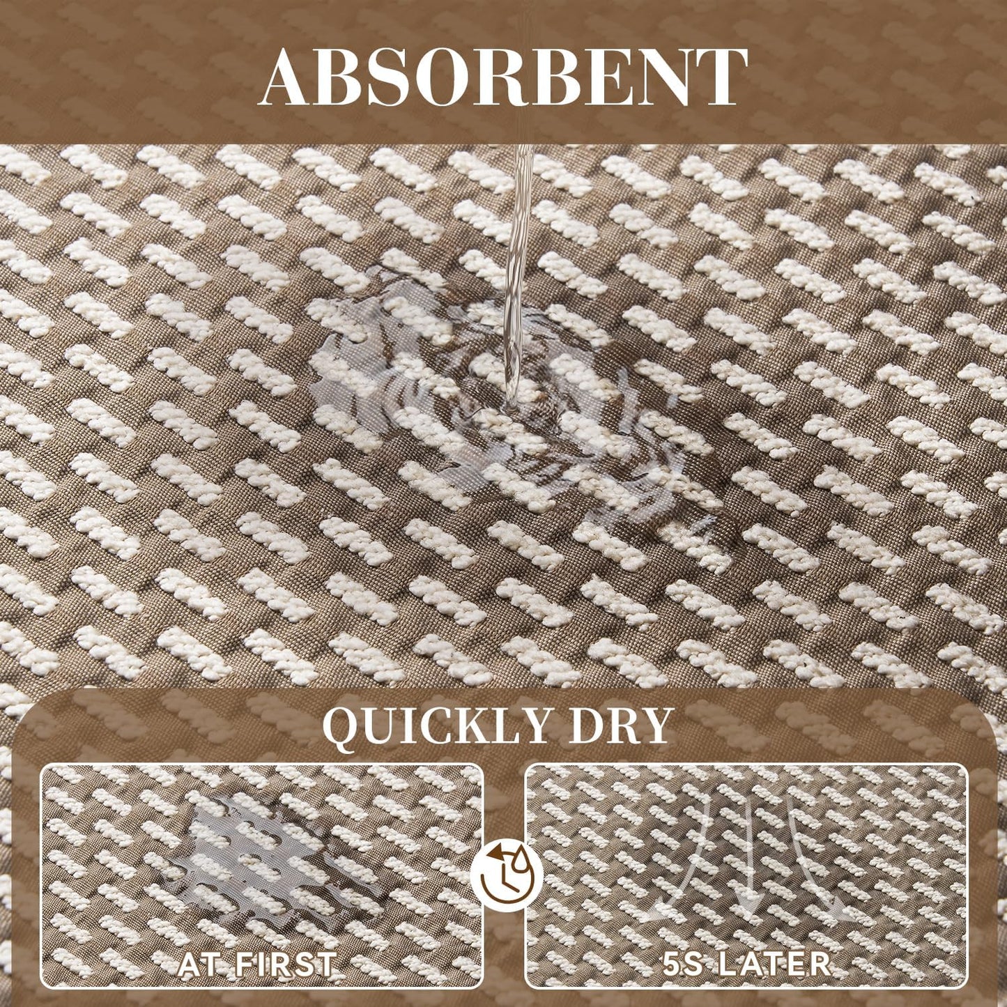 RESARE Non Slip Bath Mat - Machine Washable Bathroom Rugs, Super Absorbent Bath Mat Quick Dry Bathroom Mat, Bath Rugs Ultra Soft Rugs for Bathroom Floor, 20"x32" Brown