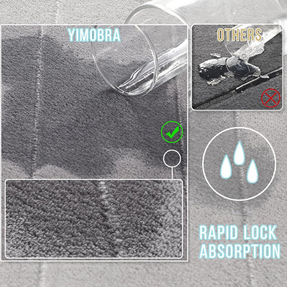 Yimobra Long Bath Mat 44"x24", Super Soft Quick Dry Memory Foam Bathroom Rug, Water Absorbent, Non Slip Backing Machine Washable for Tub Shower, Thick Comfort Support, Gray