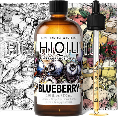HIQILI Blueberry Fragrance Oil for Candle & Soap Making, Fruity Scents for Reed Diffuser Oil Refill, Add to Lotion, Body Wash - 5.07 Fl Oz