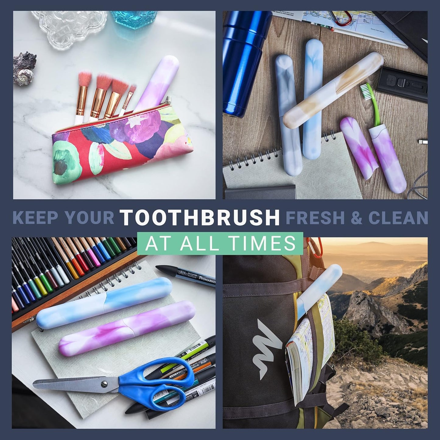 8 PCs Travel Toothbrush Case with Drainage Holes – Portable, Breathable Bulk Plastic Toothbrush Holders Travel Covers – Ideal for Camping, Trips & Daily Use – Assorted Colors