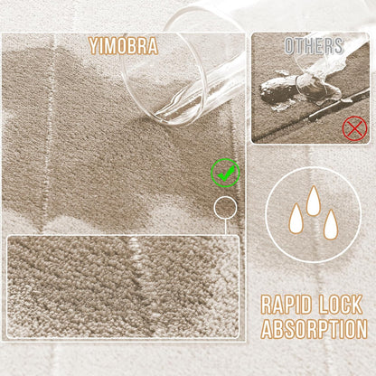 Yimobra Bathroom Runner Rugs 72"x24" Non Slip Washable Memory Foam Bath Mat, Super Soft Water Absorbent Hallway Carpet for Vanity Tub Shower, Beige