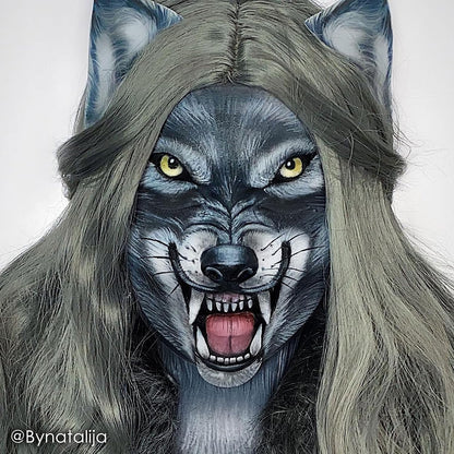 Mehron Makeup StarBlend Cake Makeup | Wet/Dry Pressed Powder | Powder Foundation | Monster Grey Face Paint & Body Paint 2 oz (56g)