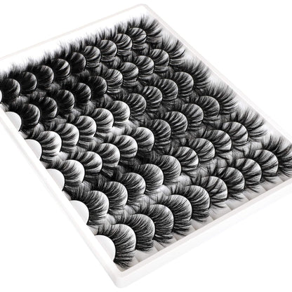 30 Pairs 20MM False Eyelashes Wholesale 6 Styles Mixed Lashes 8D Fluffier Volume Dramatic Faux Mink Eyelashes Thick Full Strip Lashes Pack