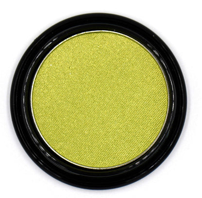 Chartreuse Bright Neon Yellow Green Shimmer Pressed Powder Single Vegan Eyeshadow; Talc, Paraben & Cruelty Free
