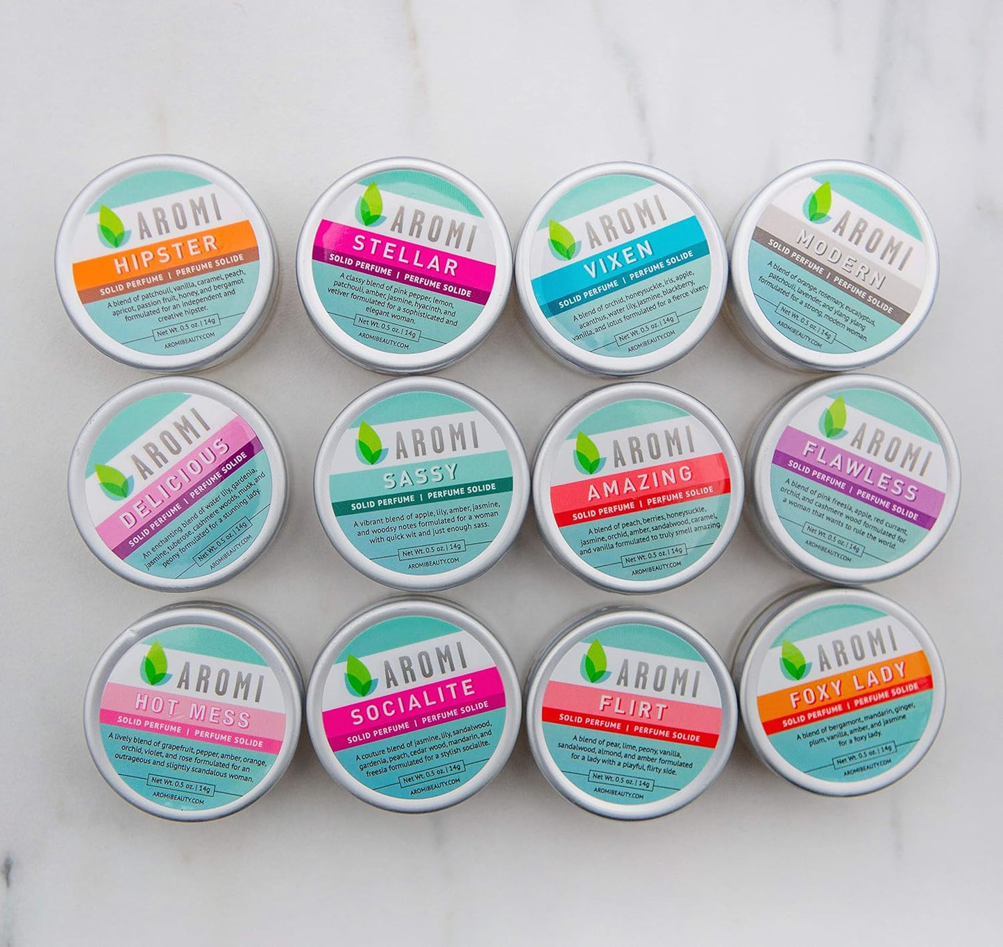 Aromi Modern Solid Perfume | Earthy Fragrance, Rosemary, Eucalyptus, & Ylang Ylang Scent, Vegan, Cruelty-free, Travel, Wax, Women’s Gift, Handmade (Modern)