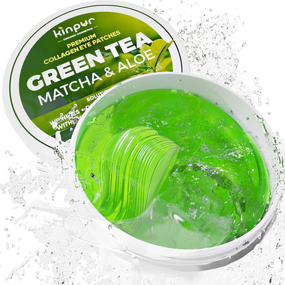 Green Tea Under Eye Patches for Wrinkles and Eye Bags - Eye Masks for Dark Circles and Puffiness with Collagen, Hyaluronic Acid - Under Eye Mask for All Skin Types, 30 Pairs