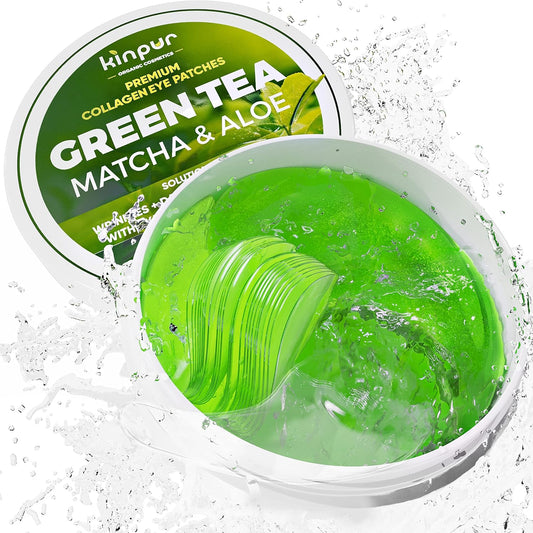 Green Tea Under Eye Patches for Wrinkles and Eye Bags - Eye Masks for Dark Circles and Puffiness with Collagen, Hyaluronic Acid - Under Eye Mask for All Skin Types, 30 Pairs
