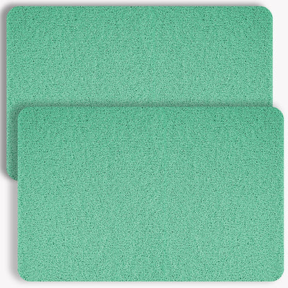 Non-Slip Bathtub Mat, 2 Pack Anti Slip Shower Mat, Fast Drying Bathtub Mats, Foot Scrubber Mat, Anti Slip Mat for Tub, Floor, Bathroom, Kitchen, Home, Hotel (Light Green 24"×16"+24"×16")