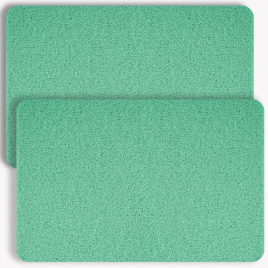 Non-Slip Bathtub Mat, 2 Pack Anti Slip Shower Mat, Fast Drying Bathtub Mats, Foot Scrubber Mat, Anti Slip Mat for Tub, Floor, Bathroom, Kitchen, Home, Hotel (Light Green 24"×16"+24"×16")