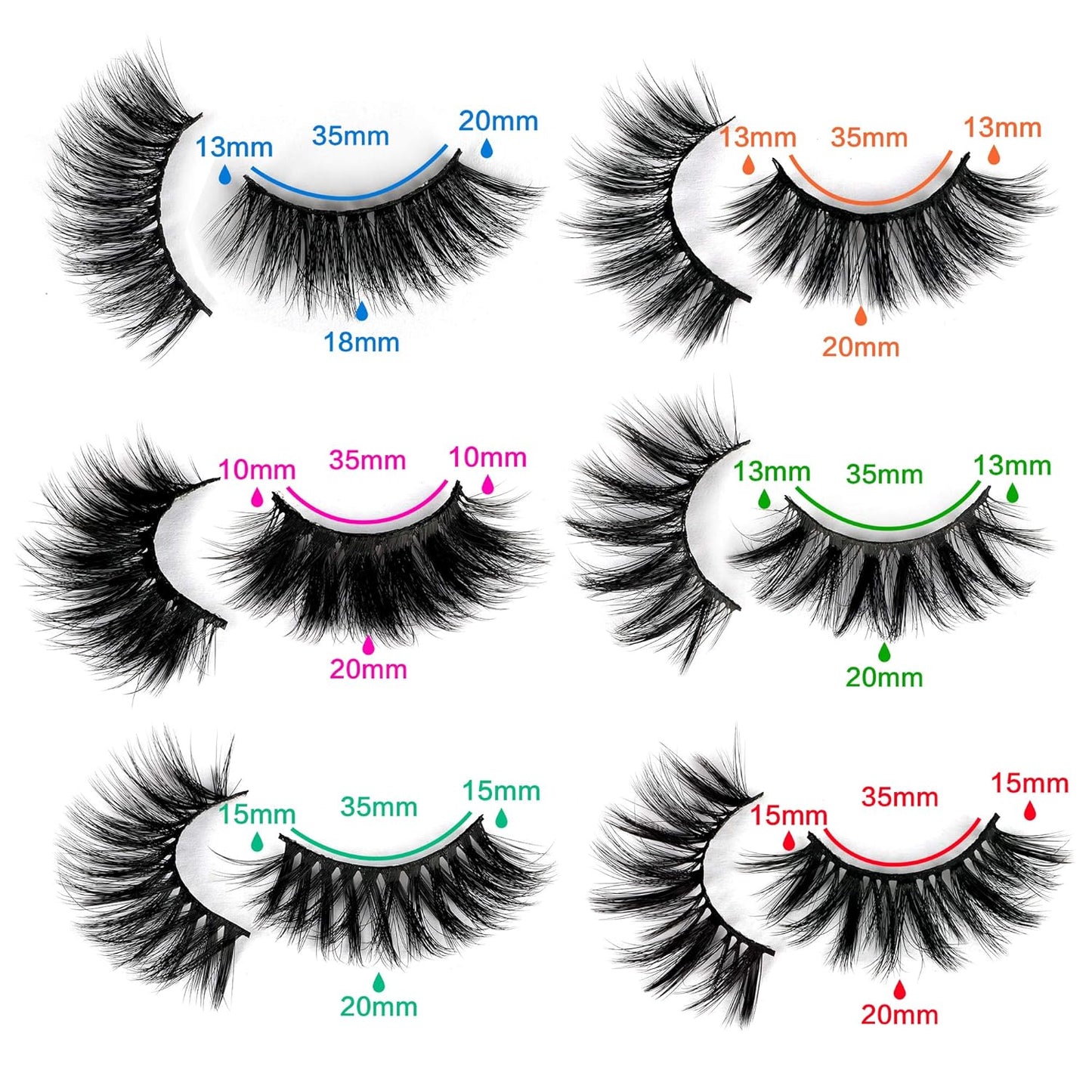 30 Pairs 20MM False Eyelashes Wholesale 6 Styles Mixed Lashes 8D Fluffier Volume Dramatic Faux Mink Eyelashes Thick Full Strip Lashes Pack