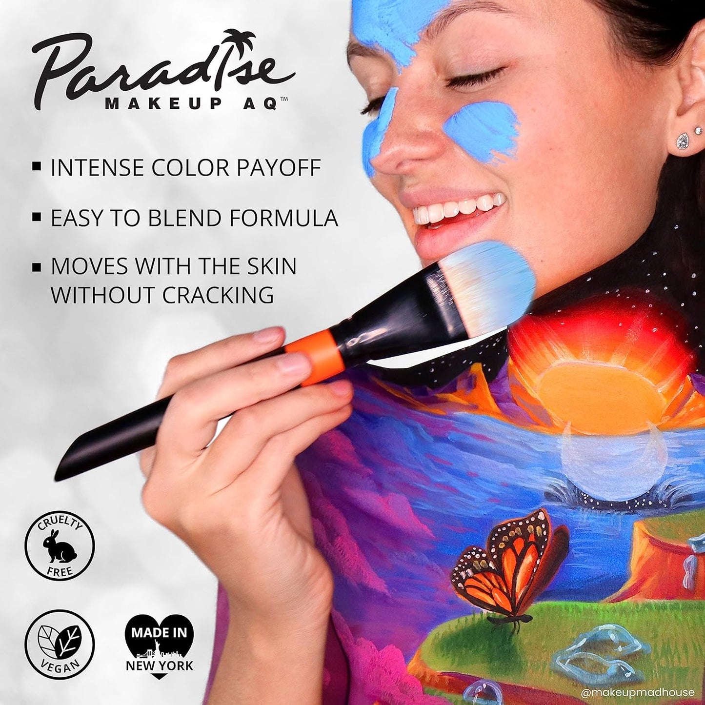 Mehron Makeup Paradise Makeup FX 8 Color Basic Palette | Magnetic Refillable Body Paint & Face Paint Palette | Professional & Water Activated | Costumes, SFX, Halloween, & Cosplay