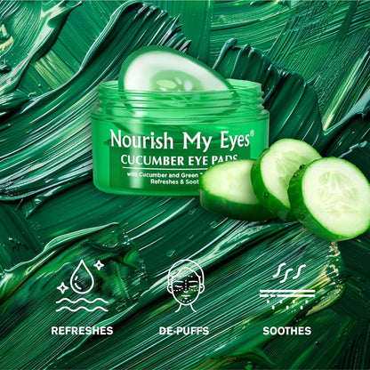 Fran Wilson Nourish My Eyes Eye Pads - Soothe Tired Eyes, Reduce Puffiness & Dark Circles, hydrates the skin around the eyes - 36 Count - Cooling & Refreshing, Instantly (Cucumber)
