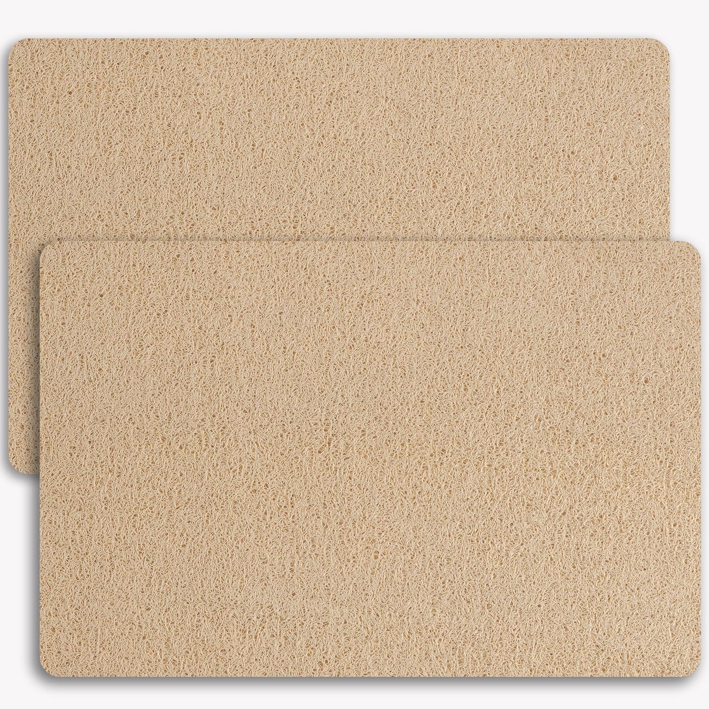 Non-Slip Bathtub Mat, 2 Pack Anti Slip Shower Mat, Fast Drying Bathtub Mats, Foot Scrubber Mat, Anti Slip Mat for Tub, Floor, Bathroom, Kitchen, Home, Hotel (Beige 24"×16"+24"×16")