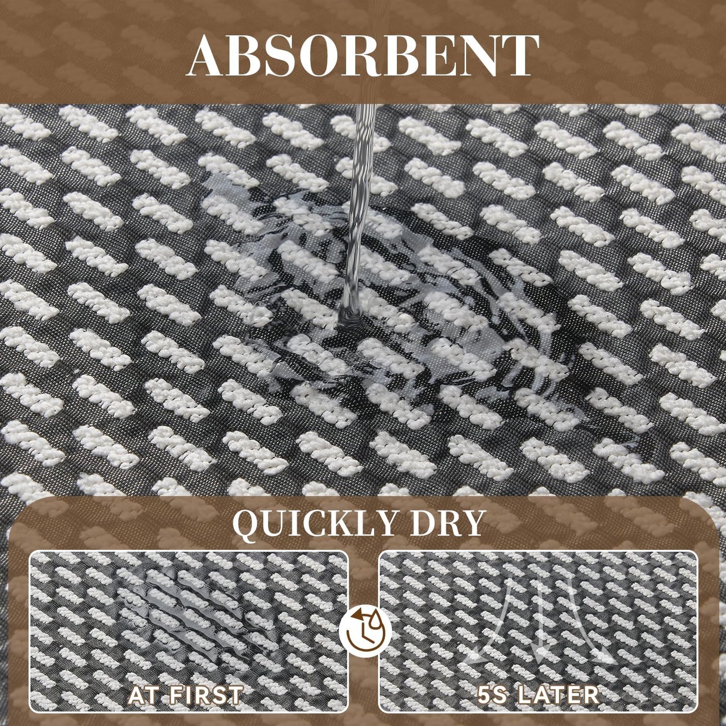 RESARE Non Slip Bathroom Runner - Machine Washable Bath Rugs, Super Absorbent Bath Mat Quick Dry Bath Runner, Bath Mat Ultra Soft Rugs for Bathroom Floor, 20"x70" Dark Grey