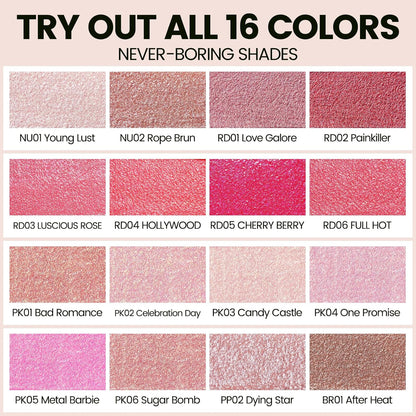 FOCALLURE Metallic Liquid Lipstick,Non Stick Cup Lip Gloss,High Impact Lip Color with Transfer-proof Wear,Long Lasting & Waterproof Lipstick Makeup for Women,RD06 FULL HOT