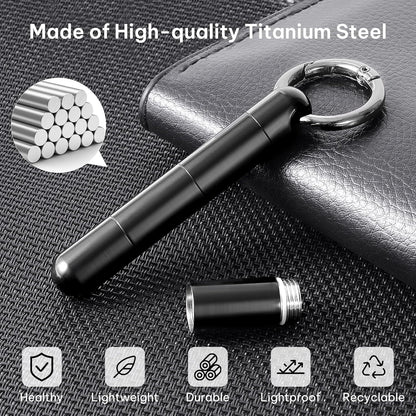 Titanium Keychain Pill Holder,Mini Pill Case Keychain,Waterproof Pocket Pill Case,Small Pill Container for Travel Purse(3 Compartment)