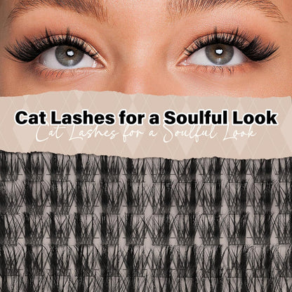 JMS&JMS 156Pcs Lash Clusters CC Curl 8-18mm Eyelash Clusters Wispy DIY Lash Extensions Super Thin Band Soft and Easy to Wear (Side Spike-8-18mix)