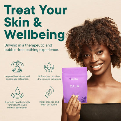 Soaks Set of 3 - Calm Bath Soaks with Lavender & Peppermint, Moisturizing Epsom Salt Soak for Stress Relief, Relaxation, and Skin Nourishment, at-Home Spa Retreat Gift