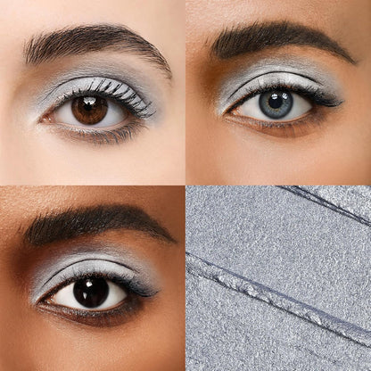 Longwear Cream Eye Shadow Sticks(09 Silver Shimmer),Smudge-Proof, Waterproof Eyeshadow,Silky Formula Glitter With Makeup Brush,Silver Eye Stick