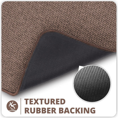 Bath Mat,Ultra Thin Bathroom Rugs,Rubber Bath Mats for Bathroom,No Slip Bath Rugs,Quick Dry,Machine Washable,Low Pile,Absorbent,Shower Outside,Sink,Home Decor Accessories.Brown,2'x3'(24x36inch)