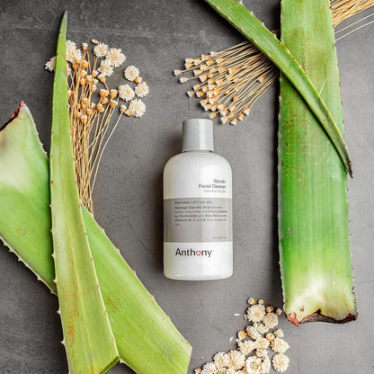 Anthony Glycolic Facial Cleanser for Men, Daily Exfoliating & Hydrating Face Wash, Shave Prep, Non-Foaming, Deep Cleansing, Gentle on Sensitive Skin, Removes Dirt & Oil, Smooths Texture, 8 Fl Oz