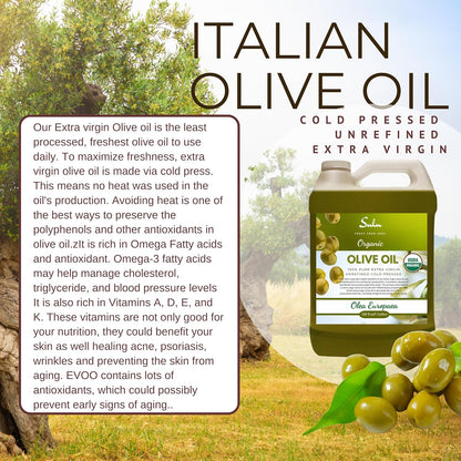 64 FL.OZ Organic Extra Virgin Olive Oil Cold Pressed