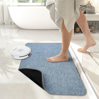 Bath Mat,Ultra Thin Bathroom Rugs,Rubber Bath Mats for Bathroom,No Slip Bath Rugs,Quick Dry,Machine Washable,Low Pile,Absorbent,Shower Outside,Sink,Home Decor Accessories.Blue,1'8"x2'8"(20x32inch)