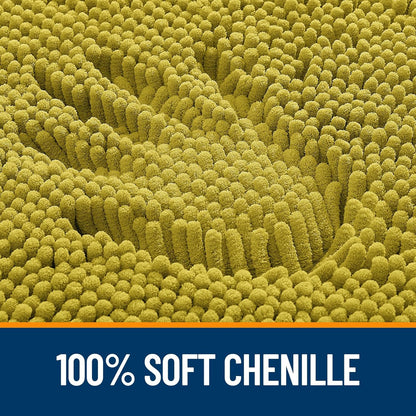 OLANLY Bathroom Rugs 36x24, Extra Soft Absorbent Chenille Bath Rugs, Rubber Backing Quick Dry, Machine Washable Bath Mats for Bathroom Floor, Tub and Shower, Home Decor Accessories, Deep Mustard