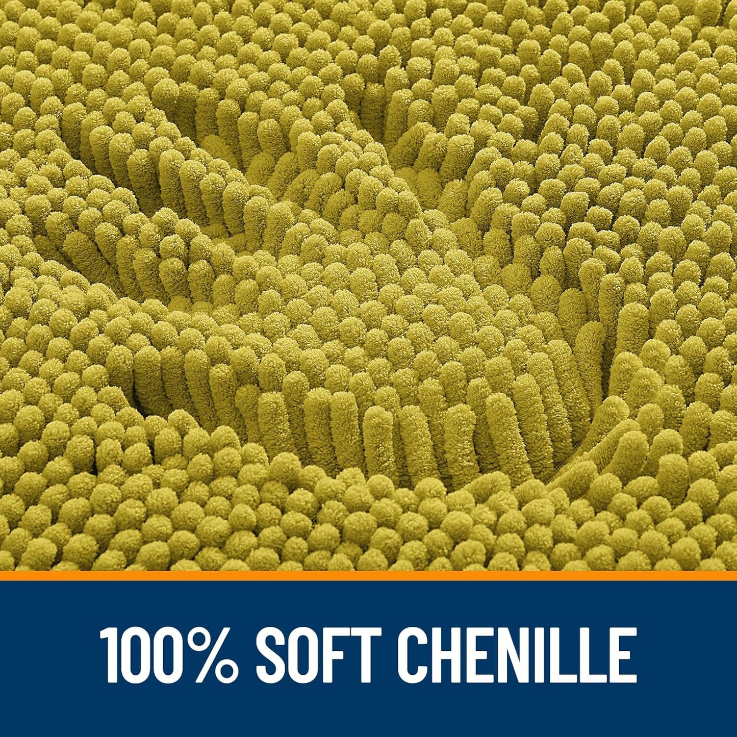 OLANLY Bathroom Rugs 30x20, Extra Soft Absorbent Chenille Bath Rugs, Rubber Backing Quick Dry, Machine Washable Bath Mats for Bathroom Floor, Tub and Shower, Home Decor Accessories, Deep Mustard