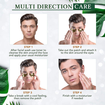 Korean Under Eye Patches 24K Gold Black Pearl Mask Anti-Aging Hyaluronic Acid Collagen Neck Forehead Laugh Line Pad Reducing Dark Circles Treatment (60pcs, gold patches 60pcs)