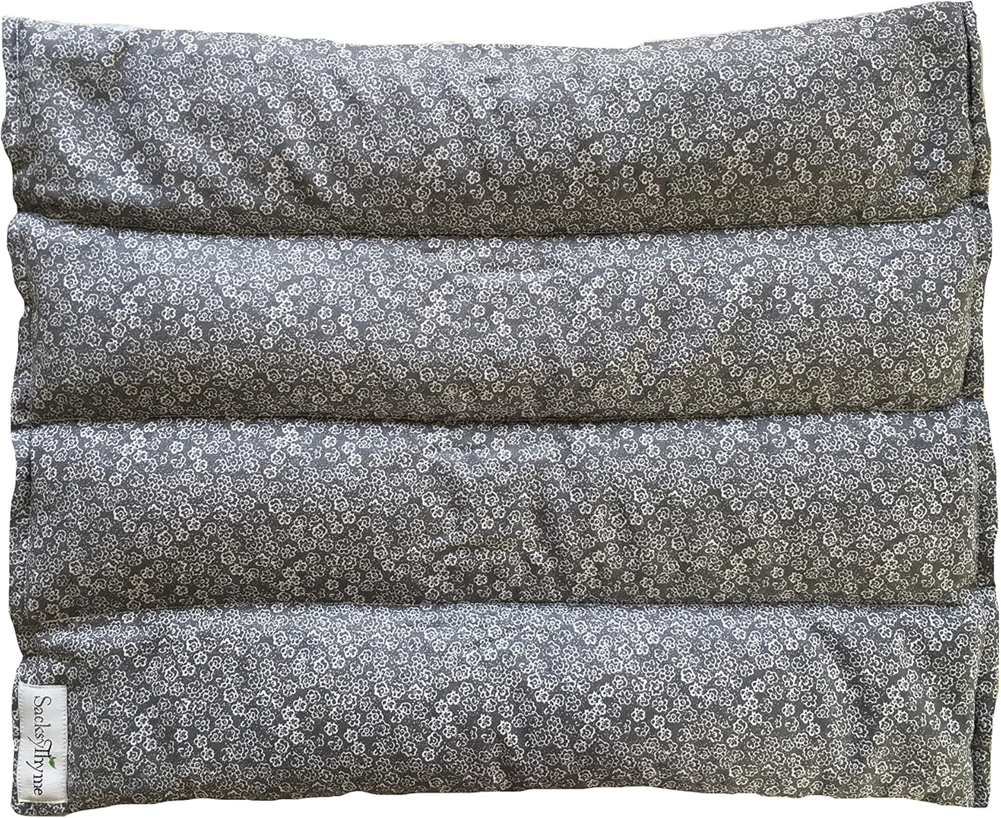 SacksyThyme Weighted Microwave Heating Pad, Microwavable Neck and Shoulder Wrap for Moist Hot Therapy, Flaxseed, Cotton Fleece, Covers Large Areas XL 16" x 13" Gray Made in USA