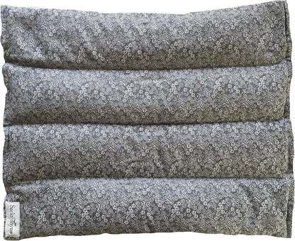 SacksyThyme Weighted Microwave Heating Pad, Microwavable Neck and Shoulder Wrap for Moist Hot Therapy, Flaxseed, Cotton Fleece, Covers Large Areas XL 16" x 13" Gray Made in USA