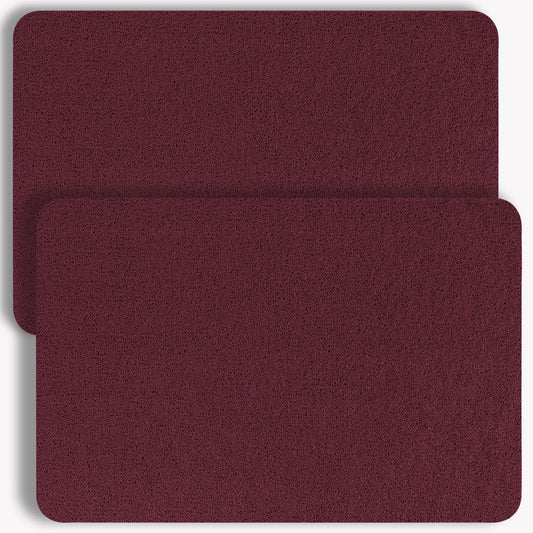 Non-Slip Bathtub Mat, 2 Pack Anti Slip Shower Mat, Fast Drying Bathtub Mats, Foot Scrubber Mat, Anti Slip Mat for Tub, Floor, Bathroom, Kitchen, Home, Hotel (Wine Red 24"×16"+24"×16")